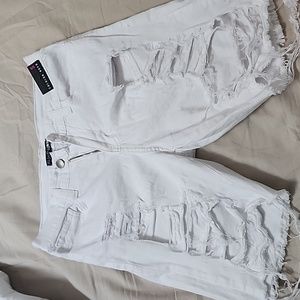 Fashion Nova Ripped White Shorts
